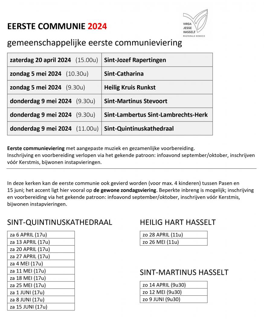 INFO 2024 en 2025 1ste communie & vormsel